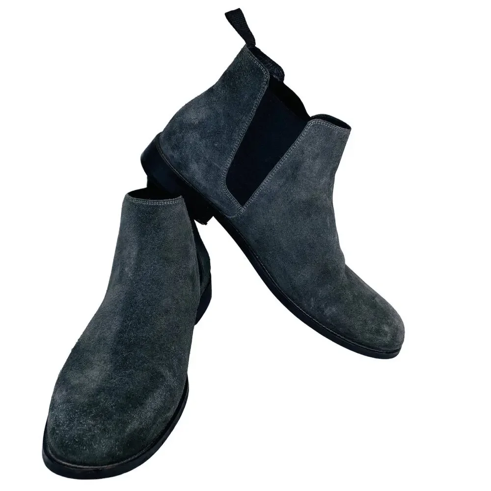 ORO Los Angeles Classic Chelsea Boots Gray Suede 9 EU42